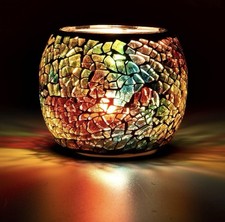 Larcenciel Mosaic Glass Candle Holder/Tea Light Holder/Vase/Pen Holder, Romantic