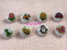 White with motif - white, buttons