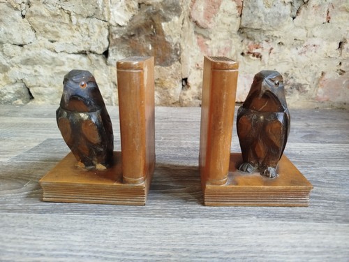 Pair art deco carved - pair, of