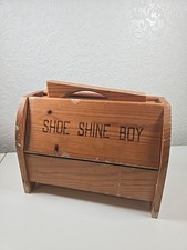 Vintage the Shoe Boy Shoe Shine Box Retro Decor Wood Prop
