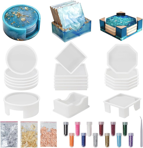 18pcs resin coaster moulds - 18pcs,