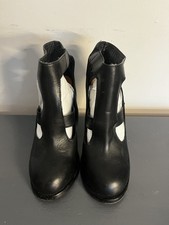 And Other Stories black leather cut out ankle booty heels 6