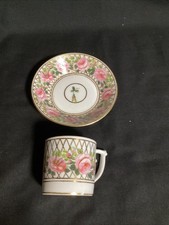 Antique 1806 Royal Crown Derby Pink Rose Pattern Cabinet Tea Cup & Saucer