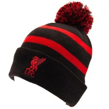 Liverpool FC Official Bobble Knitted Striped Hat Red Black Breakaway Xmas Gift