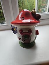 Cute Fairy Toadstool House Money Box Wonderland Miniature Garden 6in Tall