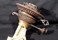 Antique Brass Messengers No 2 Lever Lift Duplex Oil Lamp Burner, Bayonet Fit