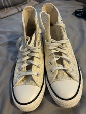 Ladies Ivory Converse High Top Trainers Size 6