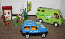 Playmobil Horsebox Lorry-Horse Wash-Citylife Car With Dog groomer ---BUNDLE