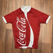 Foska Red Coca Cola Bike Training Cycling Jersey Coke 3/4 Zip Jersey 2015 Size L
