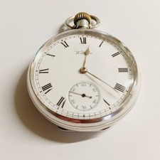 Silver Waltham Traveler Pocket Watch Good Working Order