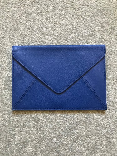 Leather photo wallet blue - leather,