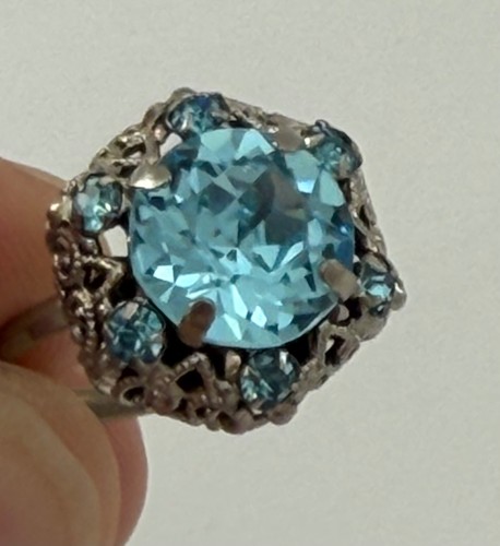 Vintage silver and - and, aquamarine