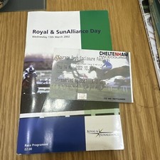 Cheltenham Festival Booklet + Ticket From March 2002-Results Have Been Recorded 