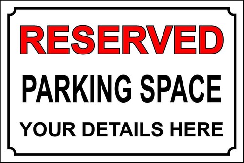 Personalised reserved parking - personalised,