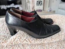 Gabor Lady Black Leather Shiny Slip On Trouser Shoes 