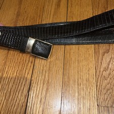 L.F.B. Black Lizard Skin Belt