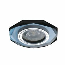 Kanlux Morta Black Glass Octagon Recessed GU10 Ceiling  Spot Downlight