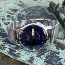 Tissot Heritage Visodate Automatic Blue Dial Milanese Bracelet Watch 39mm