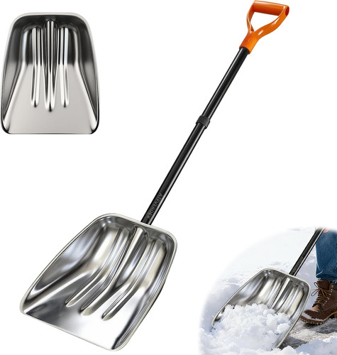 Metal snow shovel - snow, shovel,
