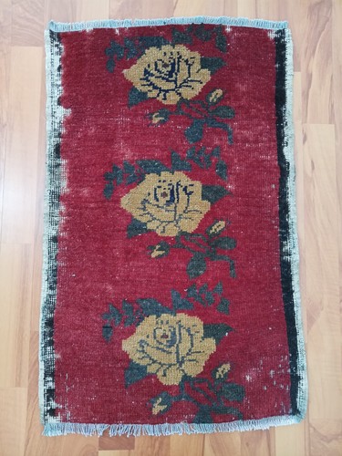 Old damaged antique rug - antique, red