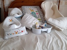 Travel cot & mattress/baby bath/toddler bed safety guard/toilet seat etc 