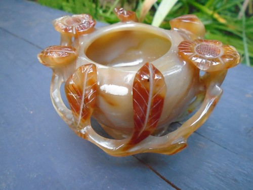 Chinese agate brush - , pot