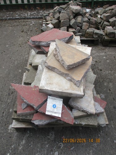 Broken paving slabs crazy - broken, slabs.