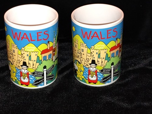 Vintage wales ceramic mugs - vintage,