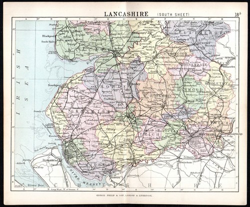 Lancashire south sheet 1891 - lancashire,