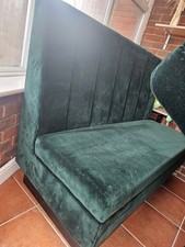 Green velvet booth sofa - green,