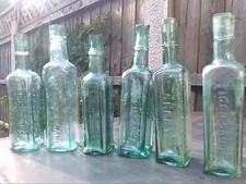 ANTIQUE VINTAGE OLD SAUCE BOTTLES X 6 (JOB LOT )