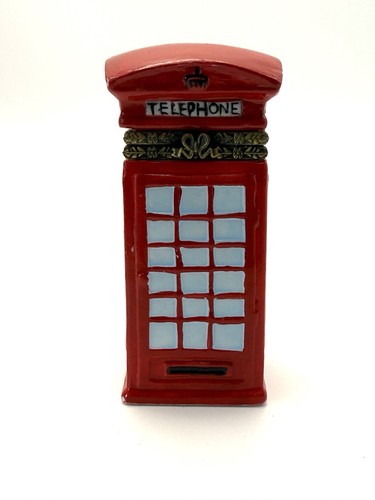 Porcelain red british phone - porcelain,