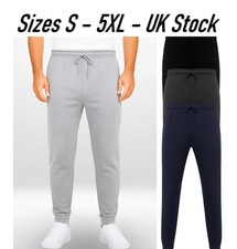 Joggers Mens Boys Adults Jogging Bottoms Lined Plain Pockets Sizes S-5XL NEW