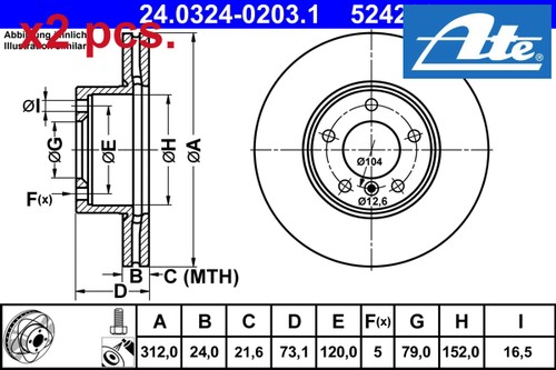 Pcs front brake disc set - pcs,