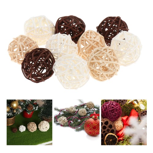 10x decorative rattan balls - 10x,