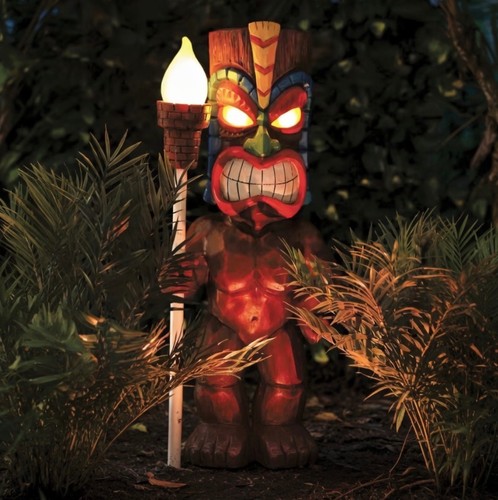 Solar tiki totem garden statue - solar,