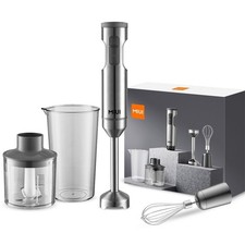 MIUI Hand Immersion Blender 4 in 1 1000W with Stainless Steel Stick and Whisk