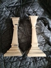 ILVA HOME COLLECTION CHROME CANDLESTICKS CANDLE STICK SILVER