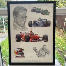 Michael Schumacher Tribute Print by Stuart McIntyre – Framed (1997)