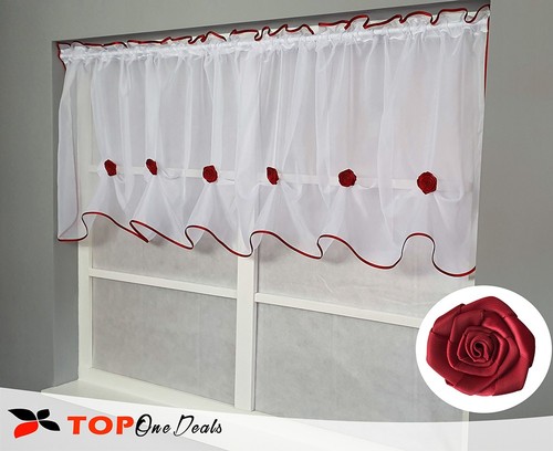 Flowers voile curtain - flowers, with
