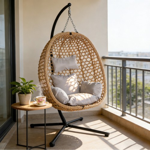 Hanging egg chair rattan - egg, swing