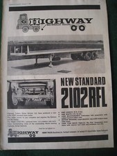 HIGHWHEEL MULTIWHEEL TRAILERS NEW STANDARD 2102RFL 1966 ADVERT A4 FILE 36