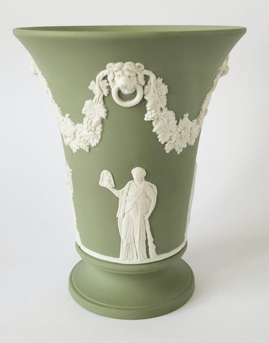 Wedgwood jasper green vase - wedgwood,