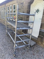 Lyte Folding Tower Scaffold On Wheels 1.8M Wide Mobile Scaffolding & Board VGC