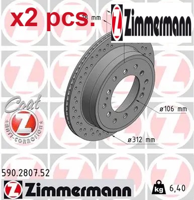 Pcs rear brake disc set - x2,