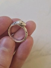 Thomas Sabo Blackened Snake Ring 925 Sterling Silver/Black Zirconia Stones 52