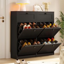 Slim Shoe Cabinet with 4 Flip