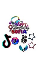 tik tok cake topper and charm