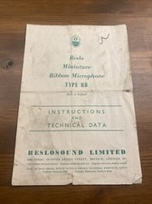 Reslo RB  Vintage Microphone Instructions - T19