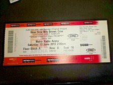 How Now Mrs Brown Cow Used Concert Ticket Metro Radio Arena Newcastle June 2015